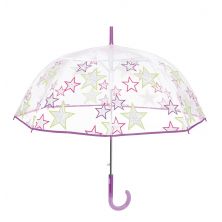 Paraguas transparente con estrellas
