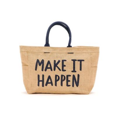 Bolso playa con frase: Make it Happen