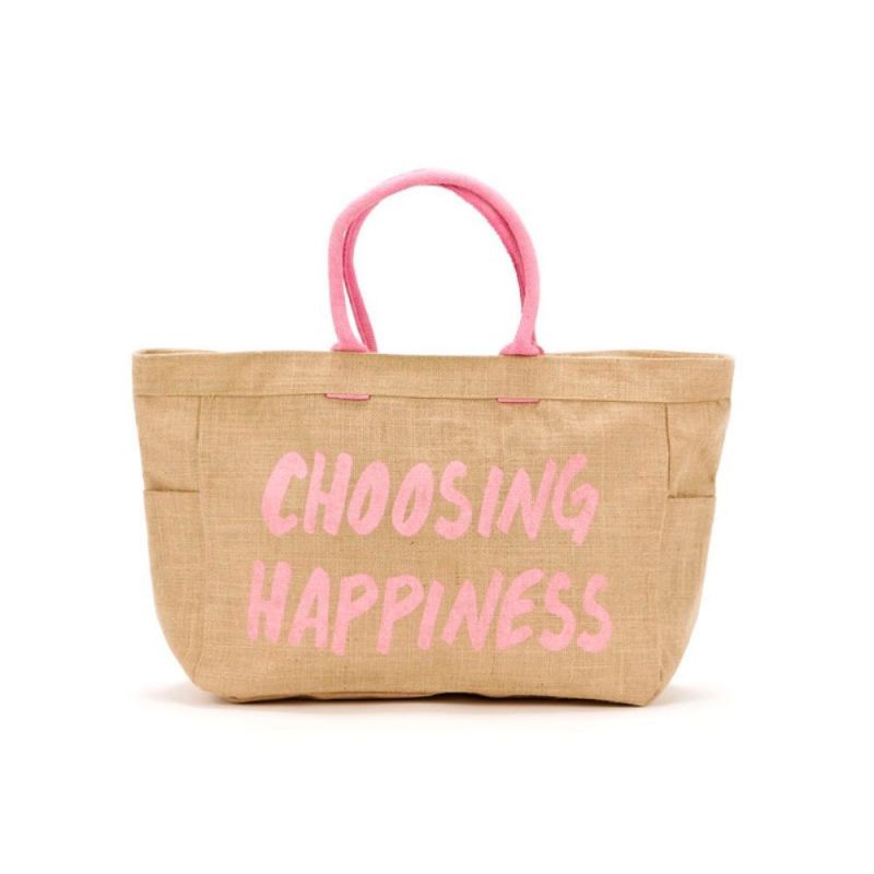 Bolso playa con frase: Choosing Happiness
