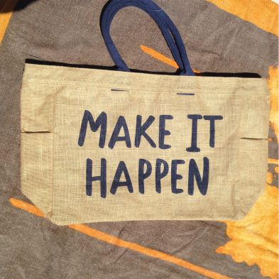 Bolso de playa con frase: Make it Happen
